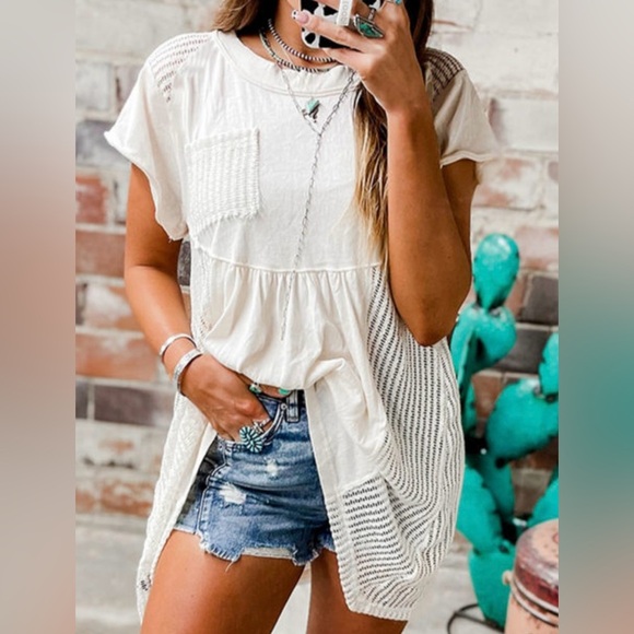 Women's Cream Knit Top - Picture 5 of 16